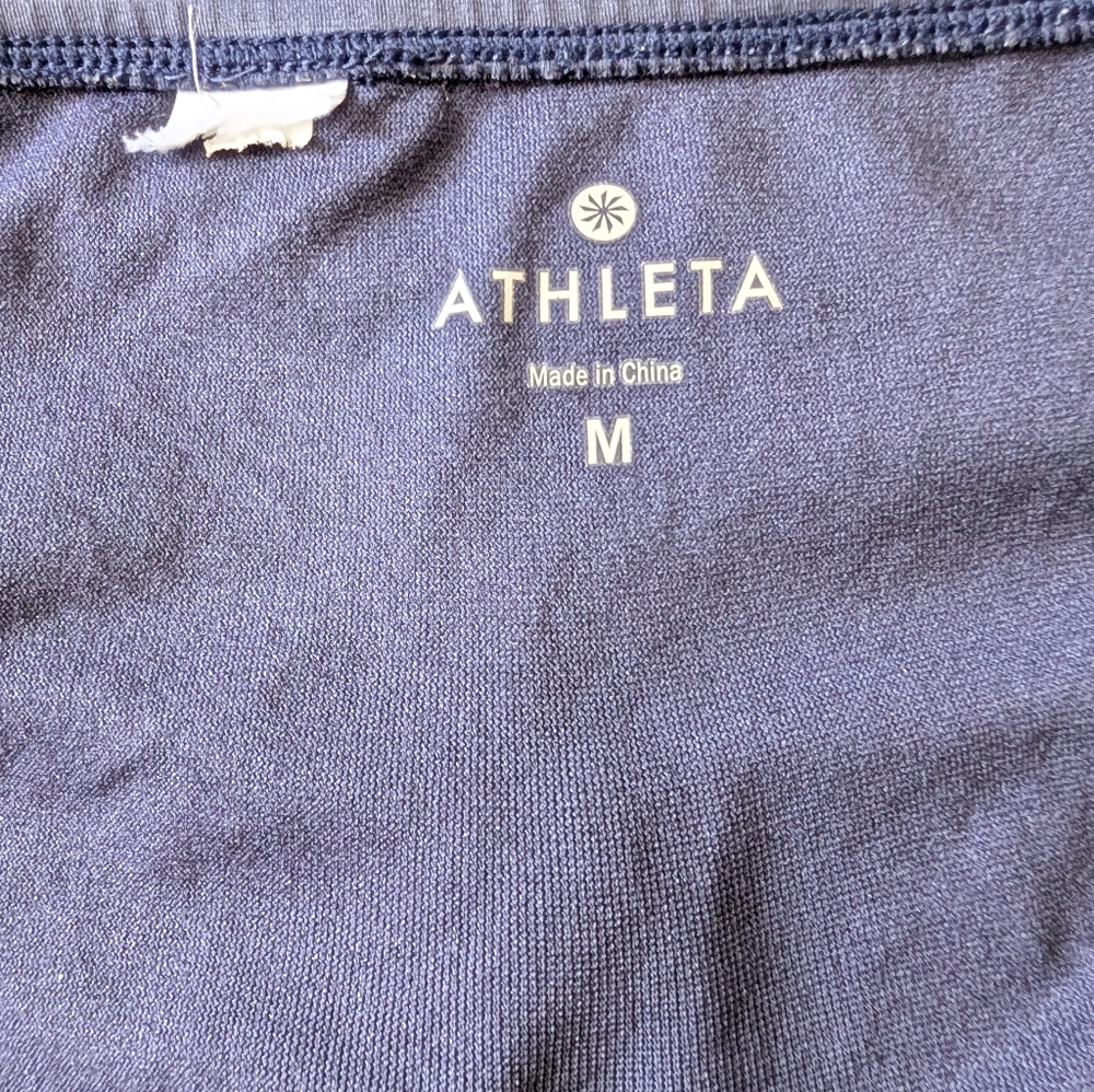 Athleta Swim Set Navy Blue Halter Bikini 34B/C Underwire Top Medium Bottom image 6